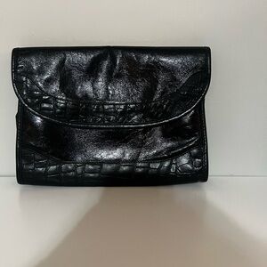 Vintage Brahmin Elegant Black Croc Embossed Clutch